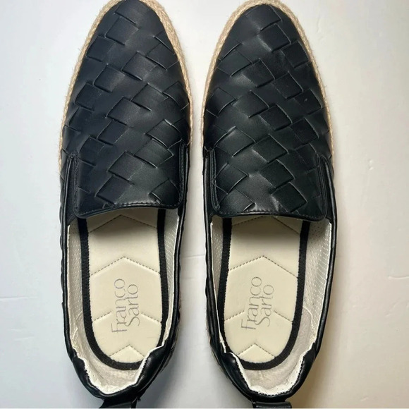 Franco Sarto Women's Hydee Slip On Shoe Size 10 Platform Flats Black Woven Vegan - Picture 9 of 13